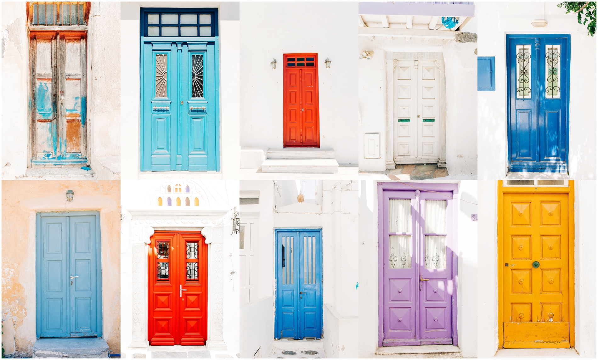mykonos colourful doors